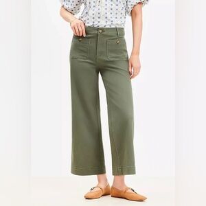 Loft Palmer Wide Leg Crop Pants High Rise Sizzling Sage Size 16P 16 Petite